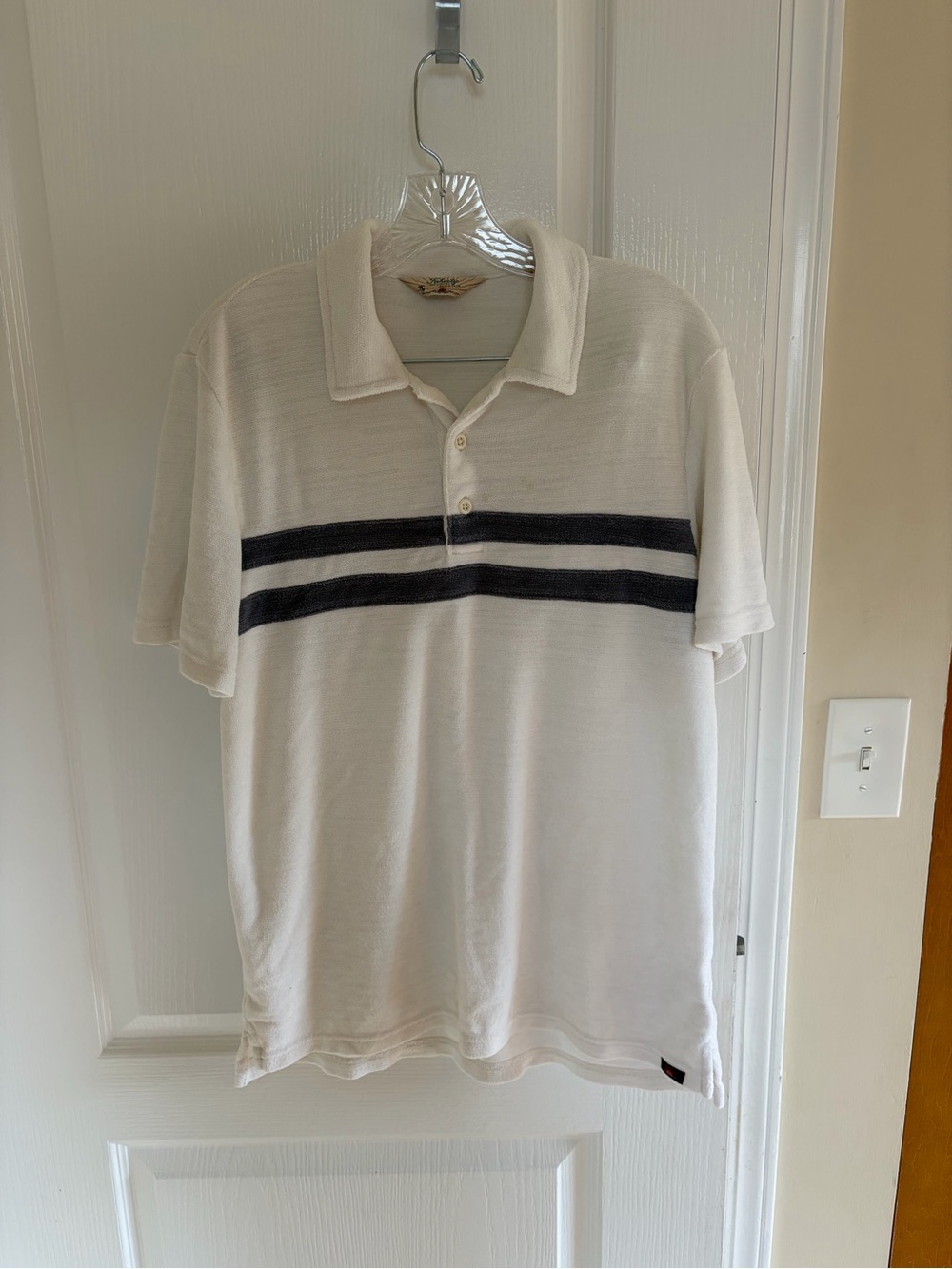 Feathery cabana towel terry polo shirt